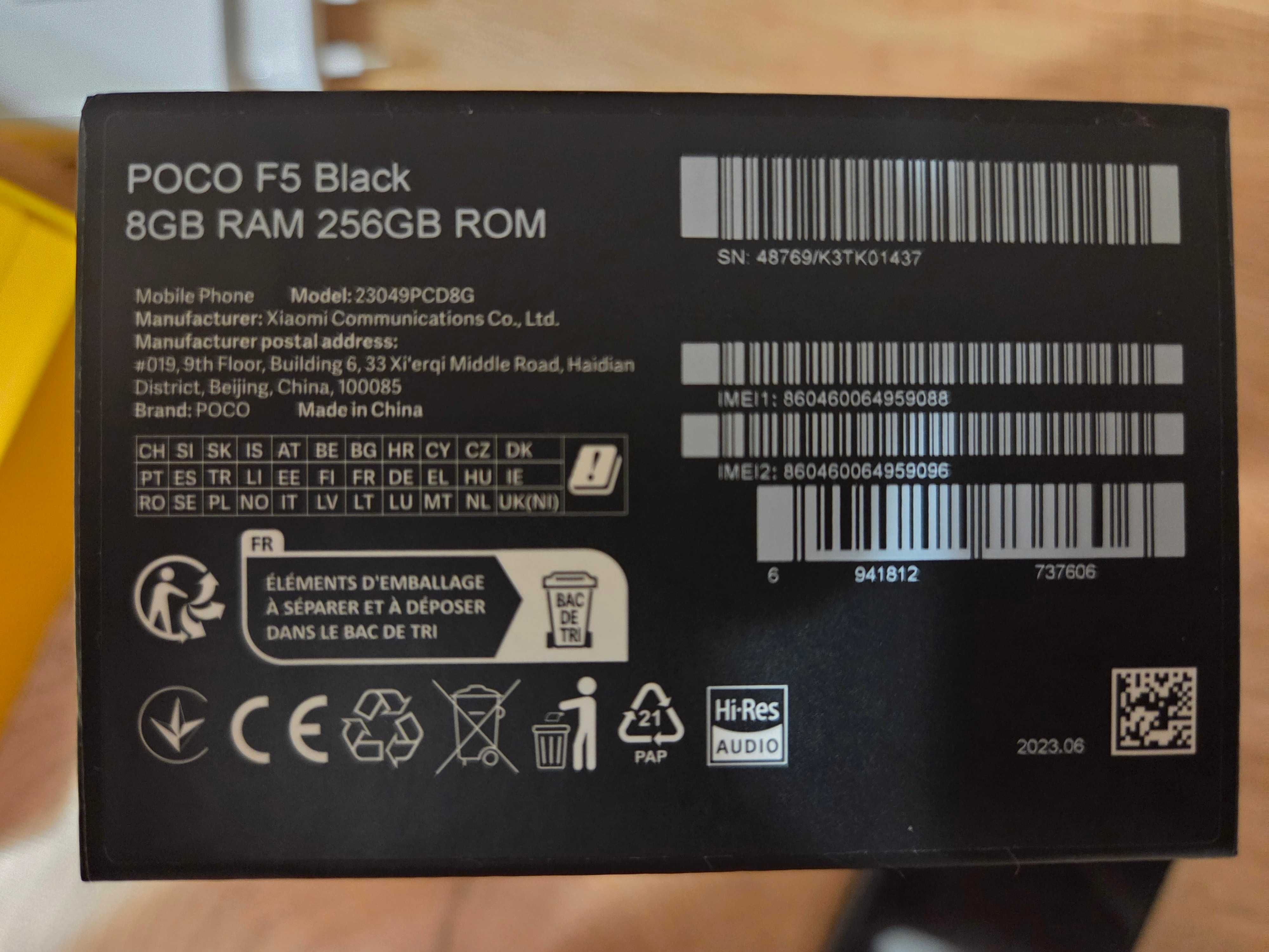 Xiaomi Poco F5 Black 256GB 8GB RAM