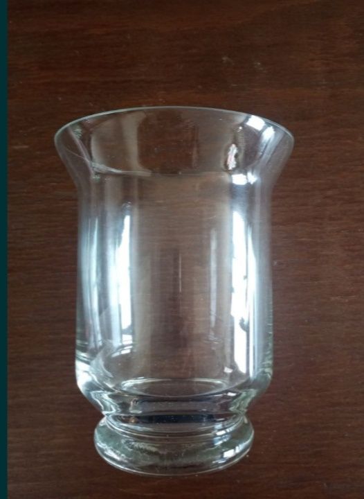 Стъклена ваза, прозрачна, вис.15.5см