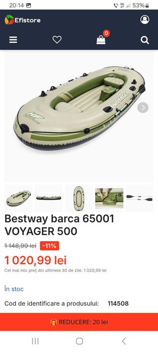 Barca gonflabila 5 persoane si pompa electrica