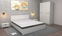 Set Dormitor Raio Alb / Pat 2 Noptiere Dulap/Sifonier COD880