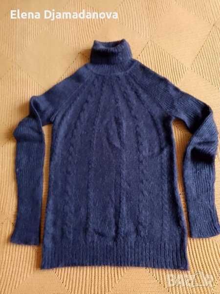 Вълнен пуловер,дамски,с поло яка +топла жилетка -коледен стил