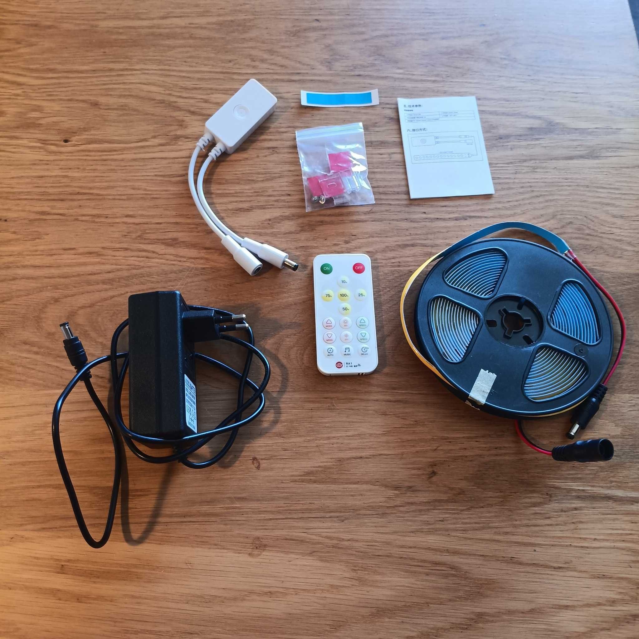 НОВА! LED лента FCOB 24V 5м, 4000K, с Bluetooth и захранване