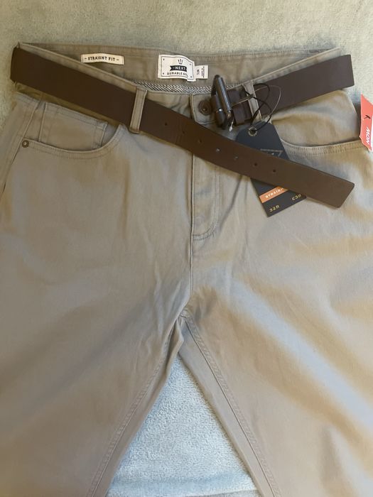 Pantaloni regular fit cu curea, din Next, marime M