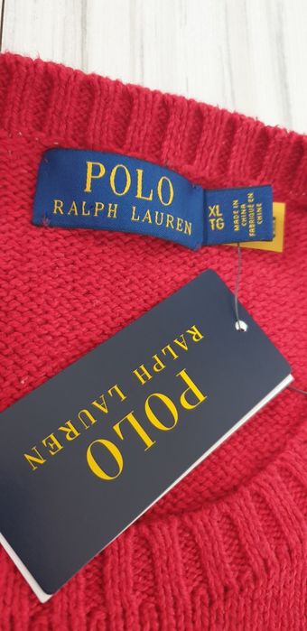 POLO Ralph Lauren Bear Cotton / Len  XL НОВО! ОРИГИНАЛ! Мъжки Пуловер