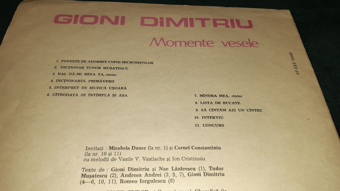 Vinil Tamara Buciuceanu / Grigore Vasiliu Birlic / Gioni Dimitriu