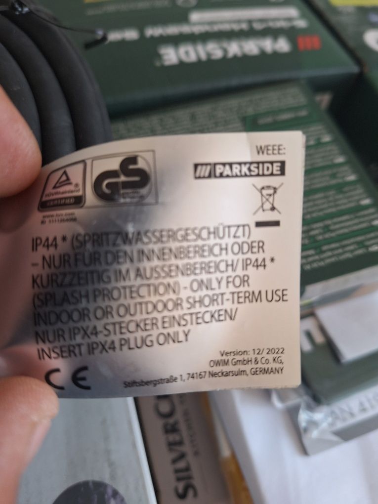 Парксайд телескопичен храсторез 220V и на 12V макара 25м. удължител