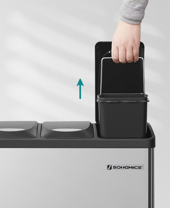 Метални кошче за боклук с педал SONGMICS