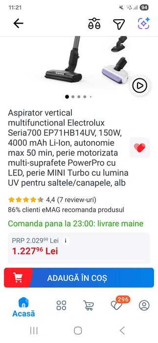 Vand aspirator vertical Electrolux Hygienic 700