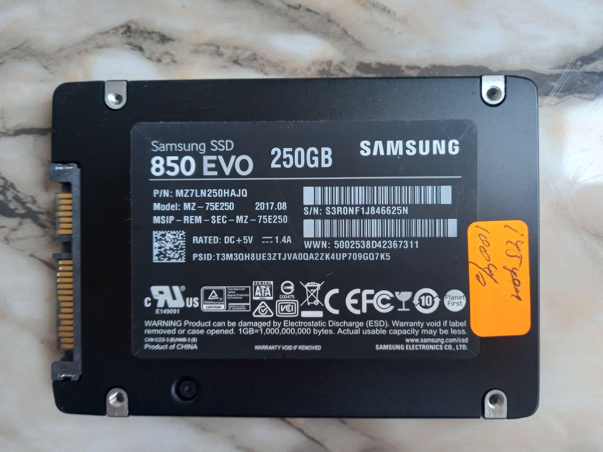 Диск Samsung SSD 850 EVO, 250 GB, SATA III, 2.5"