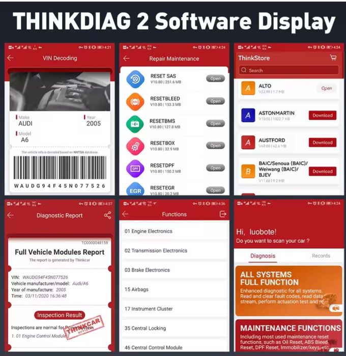 Diagnoză Launch  ThinkDiag 2