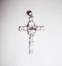 Cruce argint masiva cu topaz si inel talisman