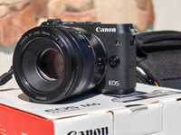 Schimb Canon M6 cu 2 obiective 2baterii originale, adaptor ef efm, etc