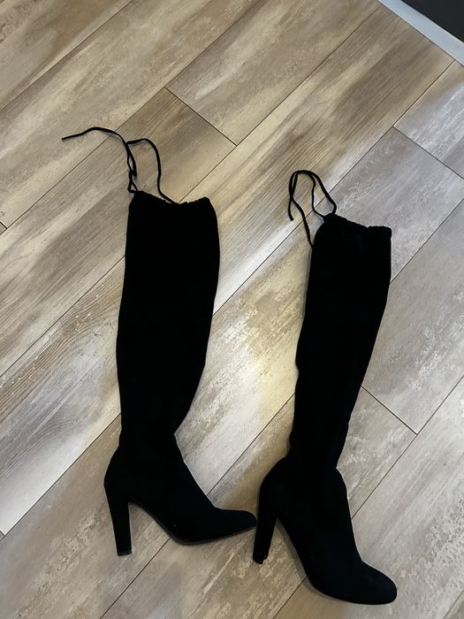 Чизми естествен велур дамски