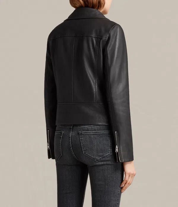 AllSaints Bales Дамско Кожено яке Естествена Агнешка Кожа Черно Medium