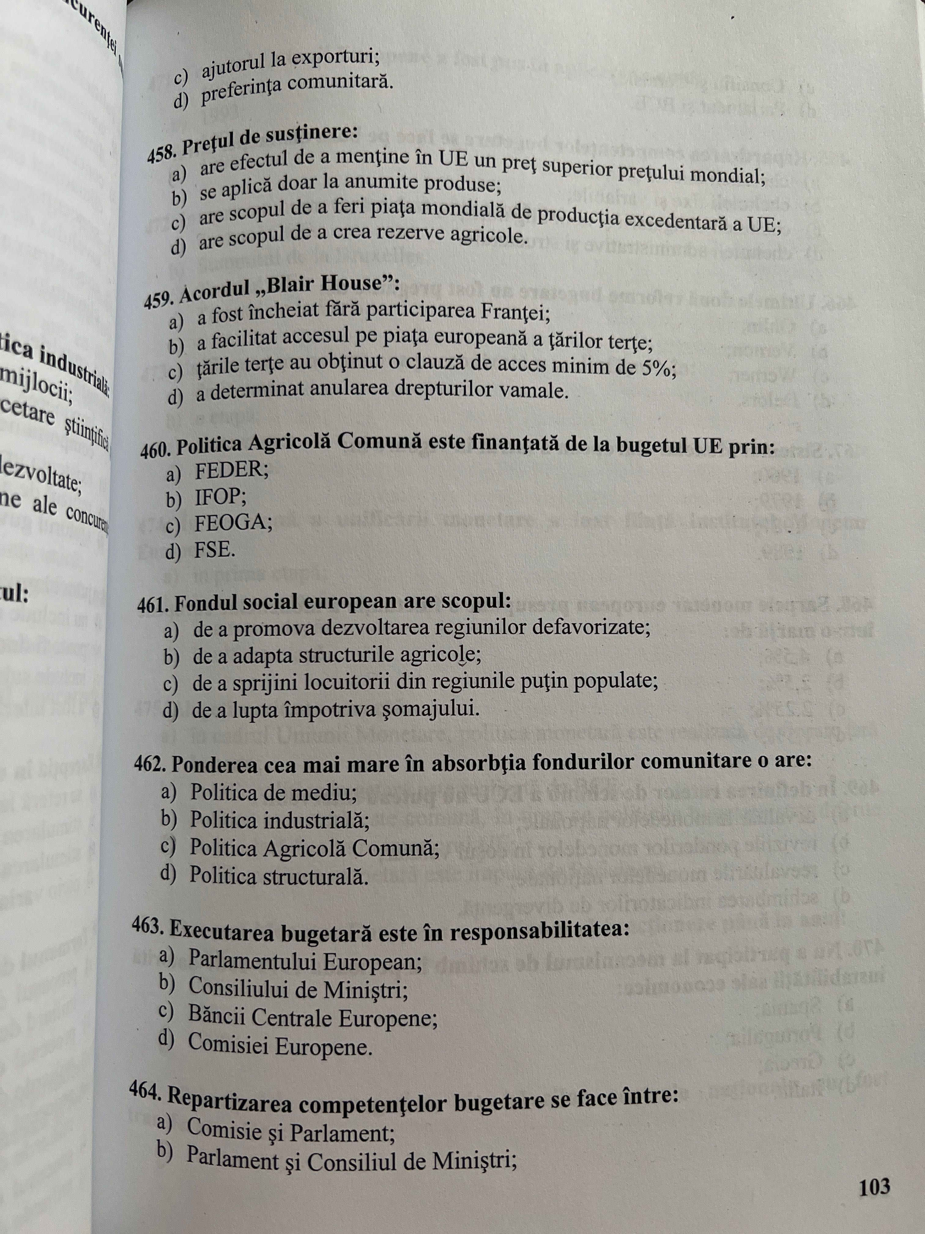 Teste grila licenta Economie si Afaceri internationale