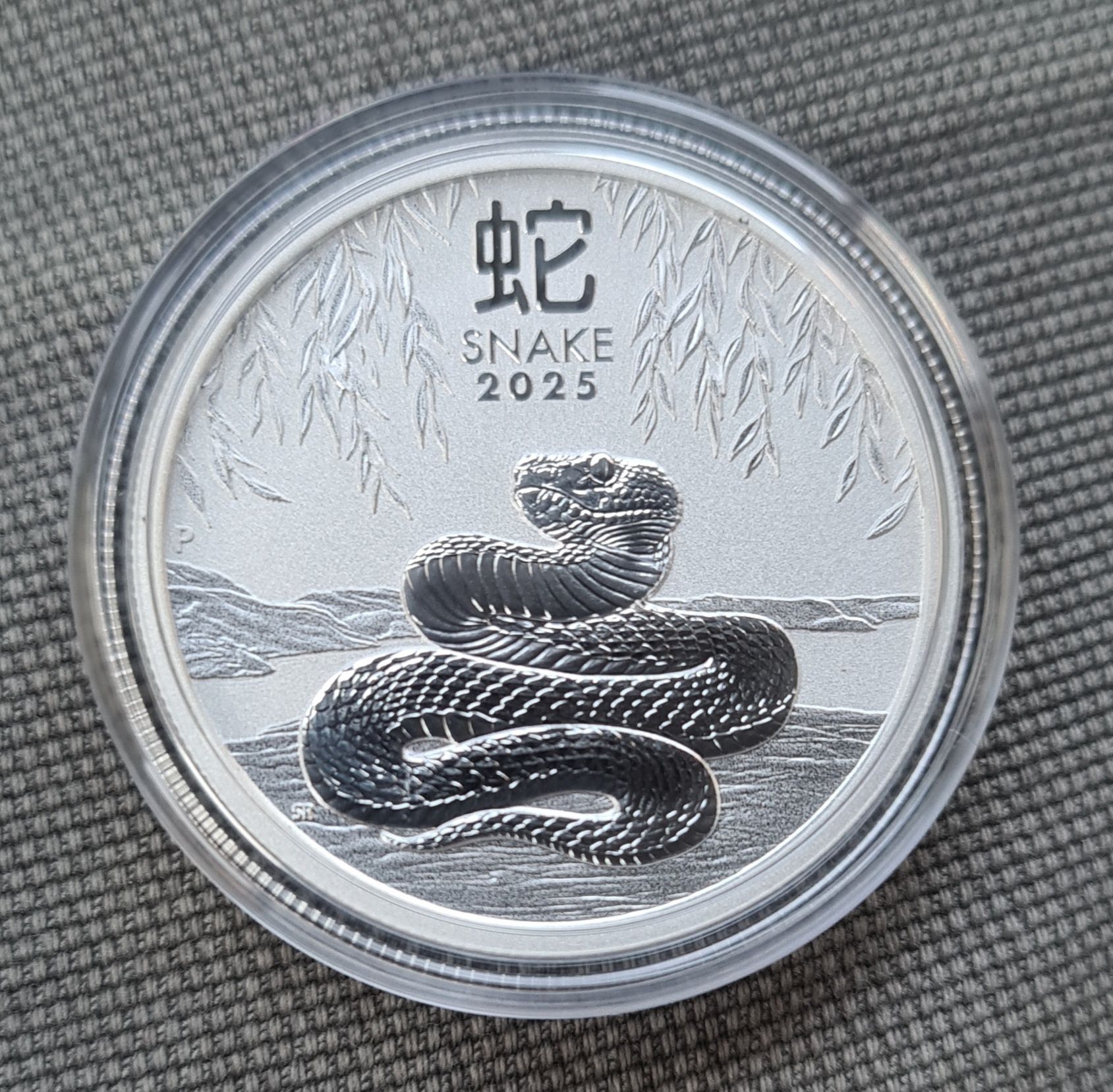 Сребърна монета, австралийски лунар, Змия, 1/2 унция, 2025 г.