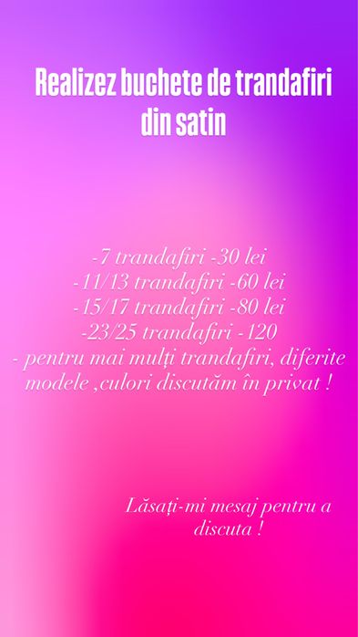 Buchete de Trandafiri din satin