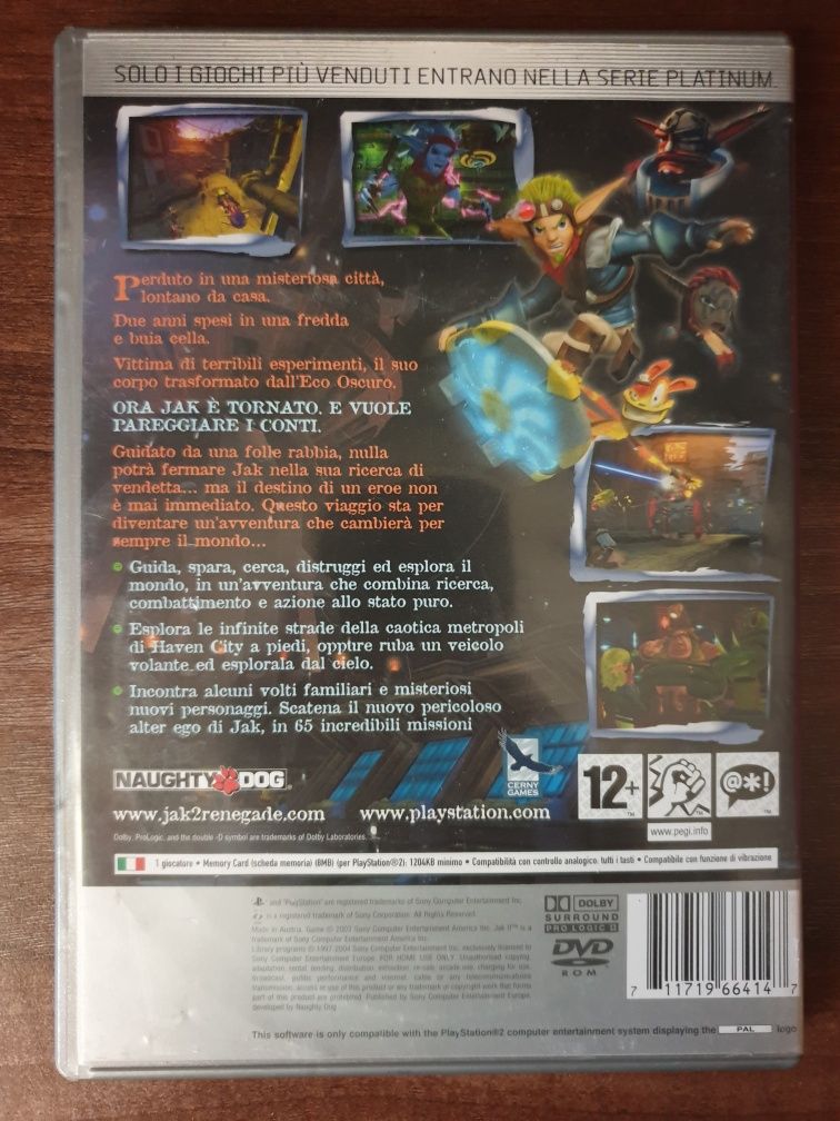 Jak 2 Renegade Platinum PS2/Playstation 2