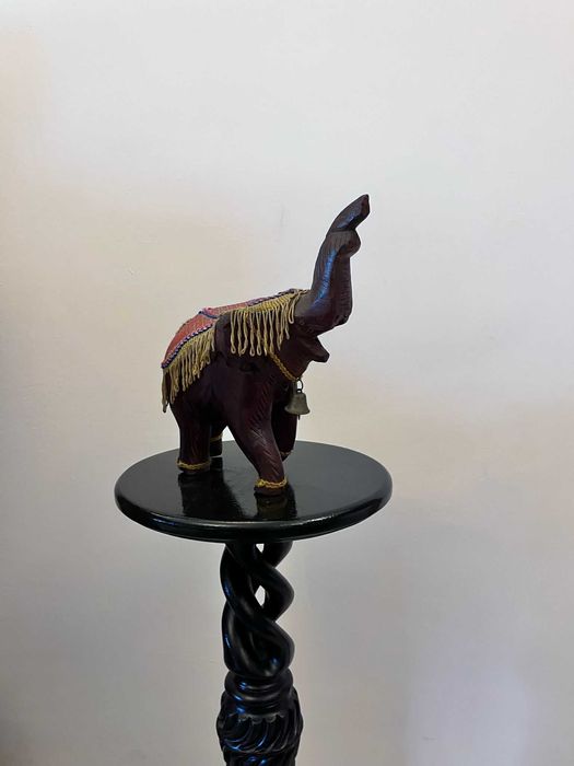 Set 2 bibelouri statuete elefant din lemn mari bibelou ieftin