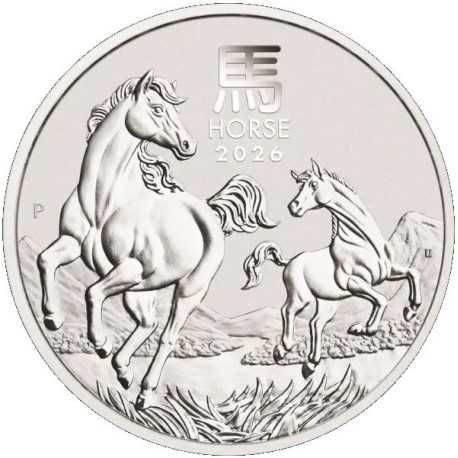 Лунар година на Коня 2026 1 oz Сребро