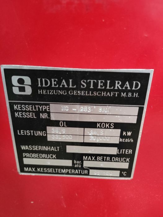 Vând centrala pe lemne 35kw Ideal Stelrad