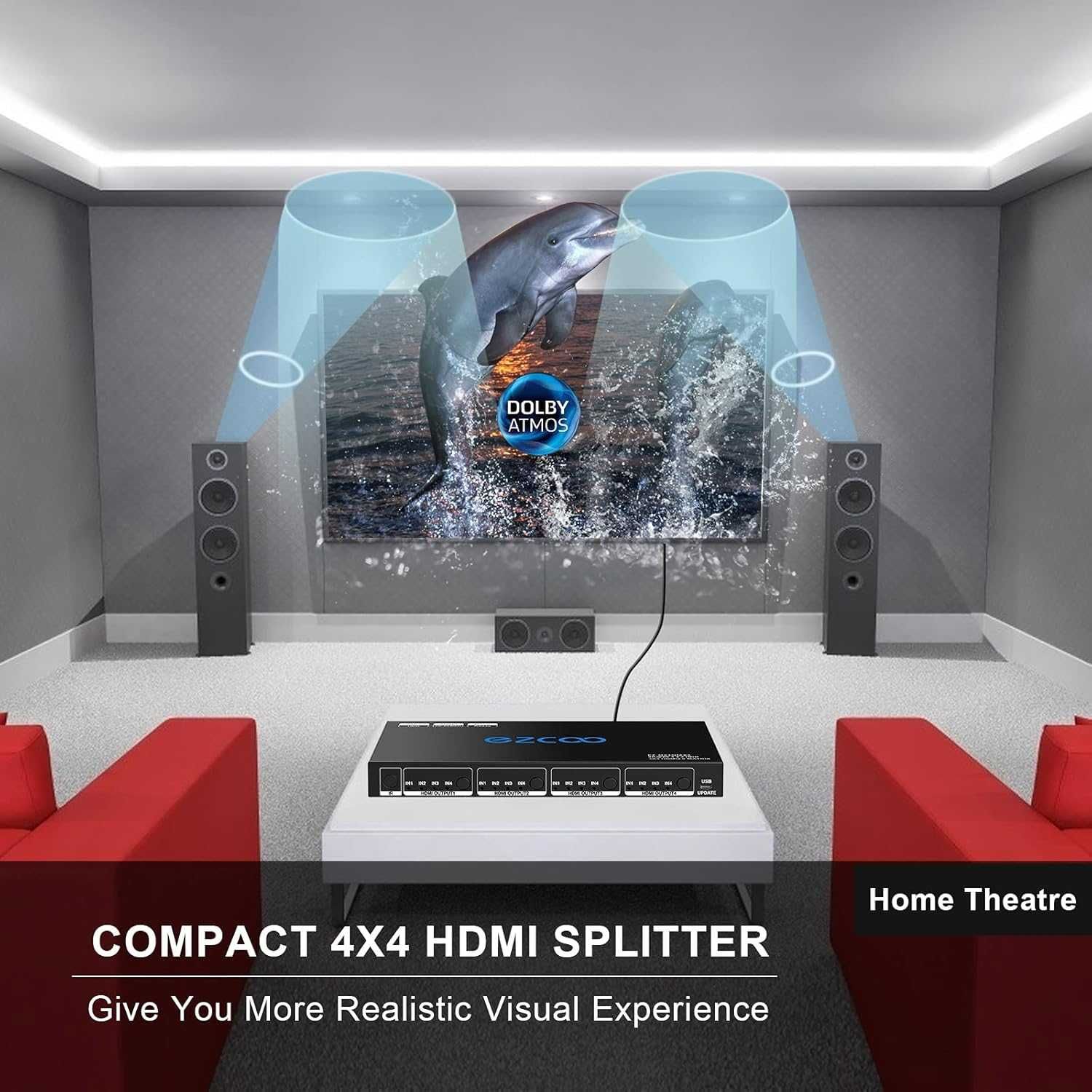 ЧИСТО НОВ EZ MX44HAS2 HDMI матричен суич 4X4 4K 60Hz 4:4:4 HDR + аудио