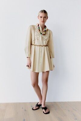 ZARA рокля тип риза памук р-р С