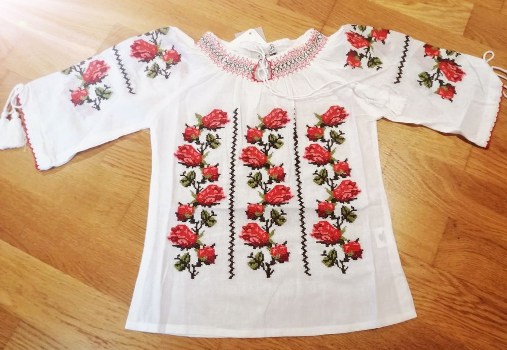 Ie tradițională fetite din bumbac de la 1 la 14 anișori.