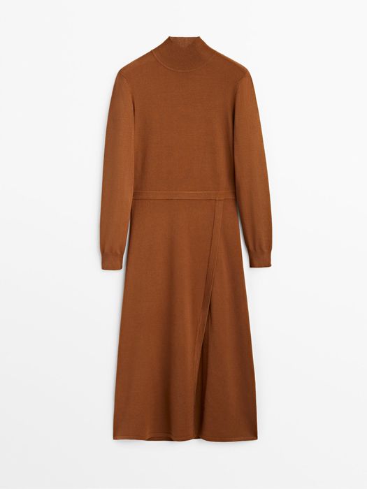 Massimo Dutti camel рокля S размер