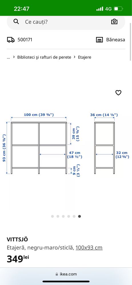 Vittsjo Ikea etajera + birou + masa