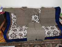 Costum gri din lana crosetat manual 46/48