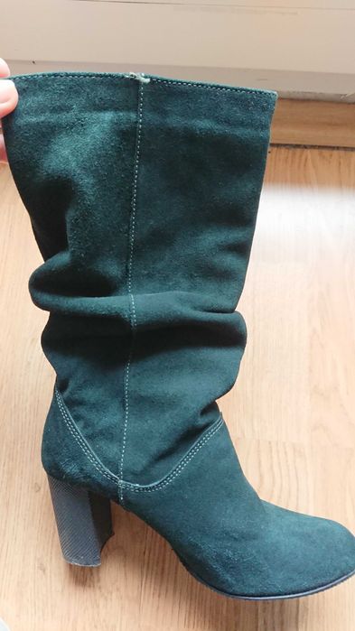 Cizme chic, piele naturală - velur, nr. 35+ mostră parfum premium!