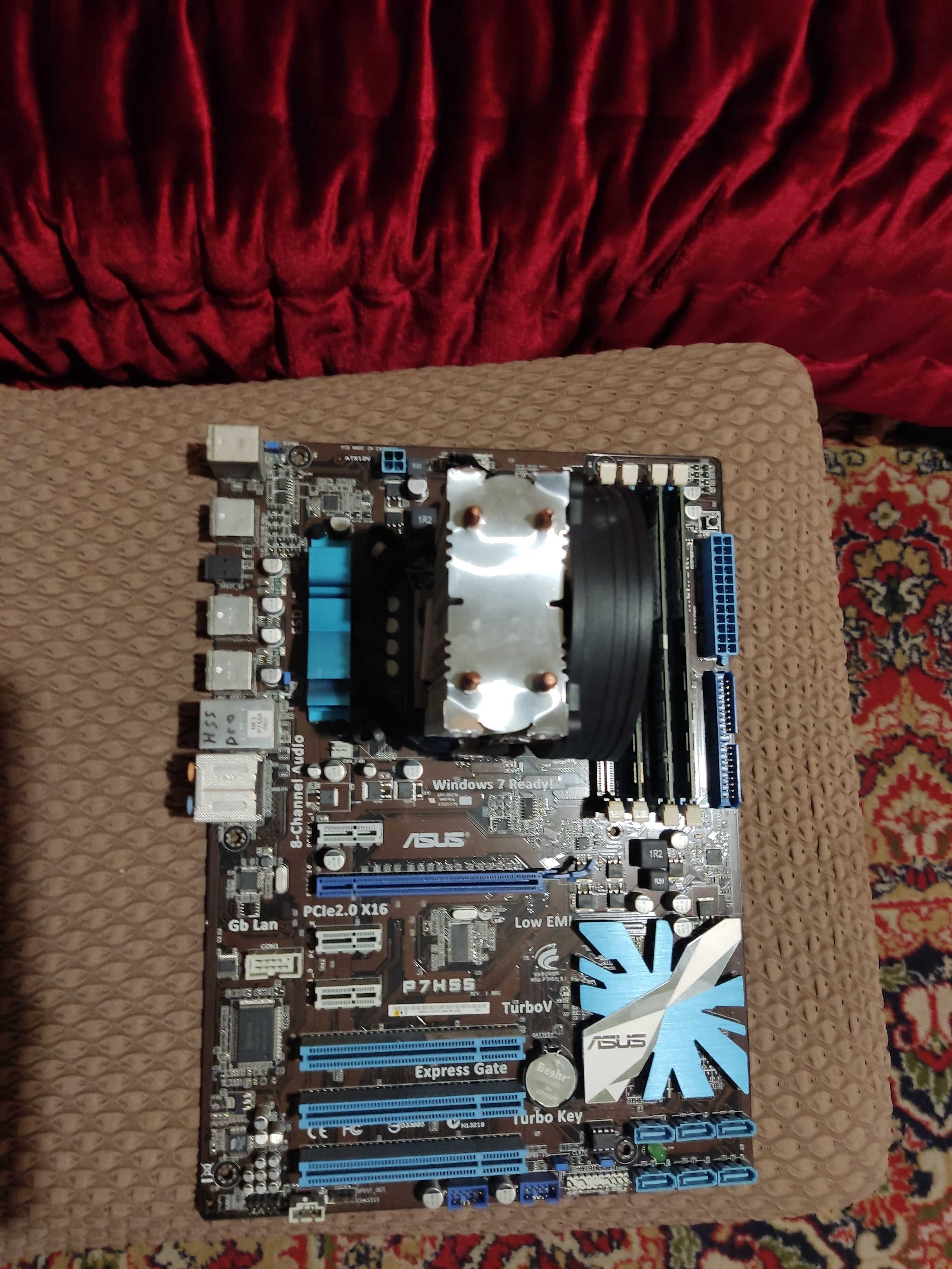 Материнская плата Asus p7h55 с ddr 4 ОЗУ и процессор xeon 3470