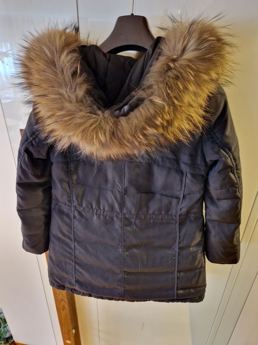 Дамска пухена парка р-р "M" с естествен косъм
