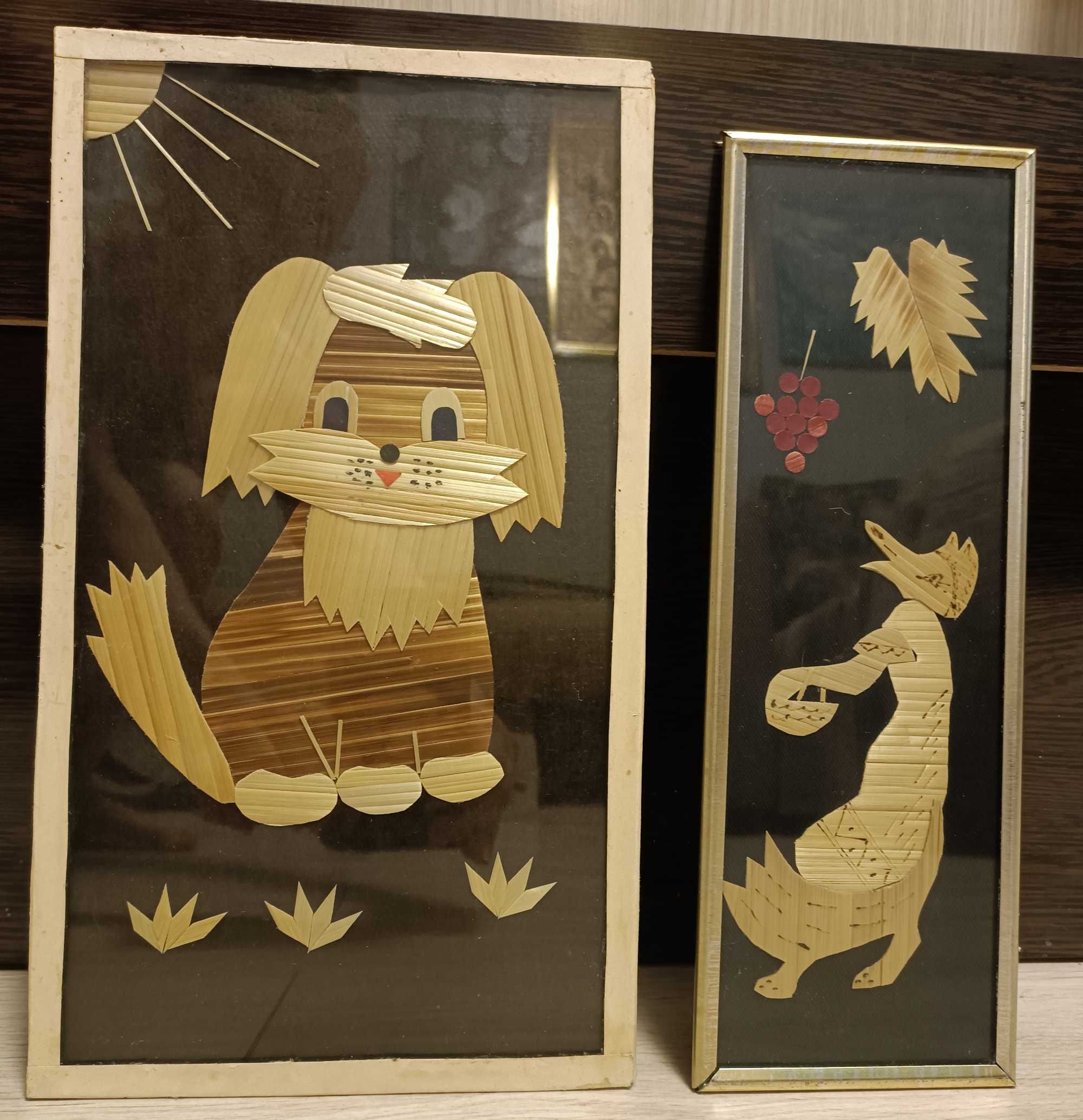 Редкая картина из соломки 1980 года