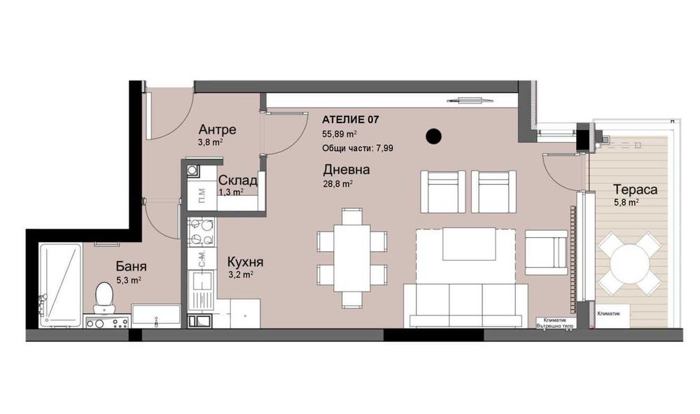 Едностаен за продажба в ж.к Красно село