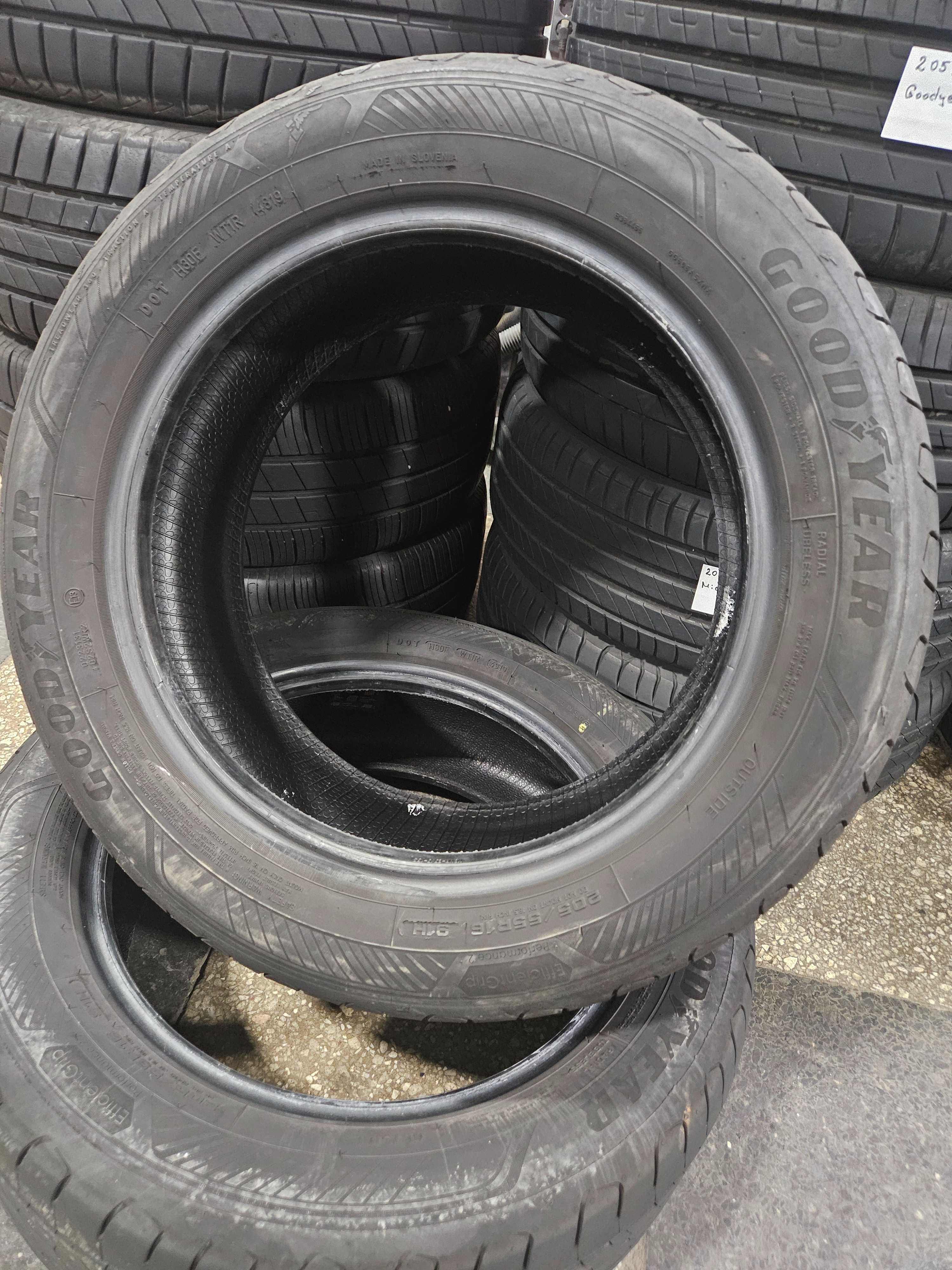 2бр 205/55/16 GOODYEAR 91Н 7мм грайфер дот:19г безплатен монтаж