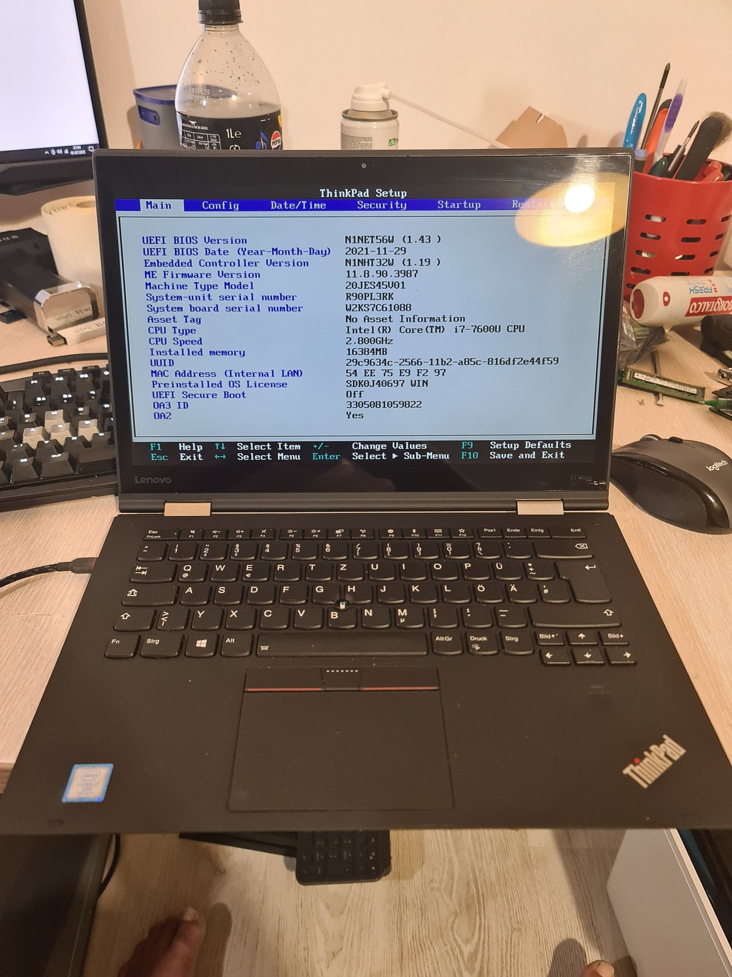 Lenovo ThinkPad X1 Yoga 2nd Gen I7-7600/16GB-stare 8/10