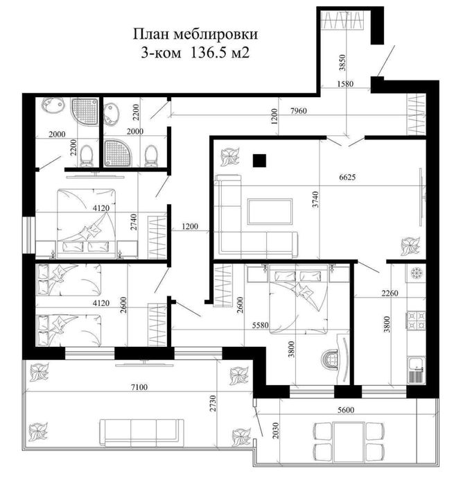 4-х комнатная квартира в ЖК Ренессанс   Ориентир: Паркентский рынок
