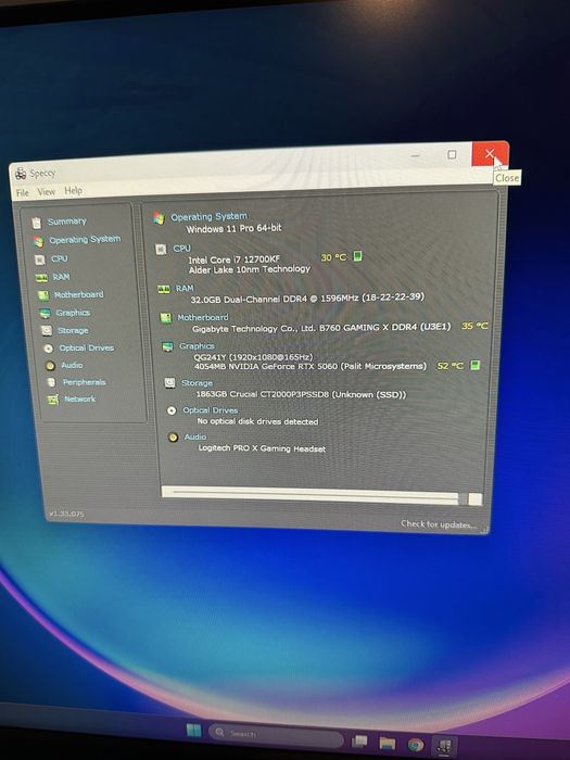 Pc gaming RTX5060 / I7 12700kf 32 GB RAM