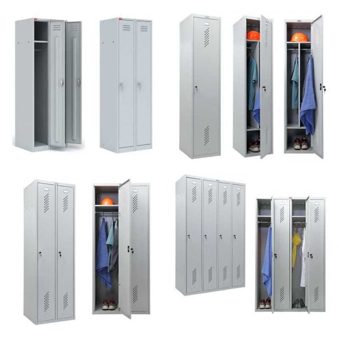Шкафы в Раздевалку для Одежды Металлические. Металл Мебель (Железная)
