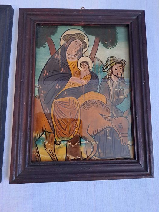 icoana tablou pictura pe sticla 27,5/20,5 cm