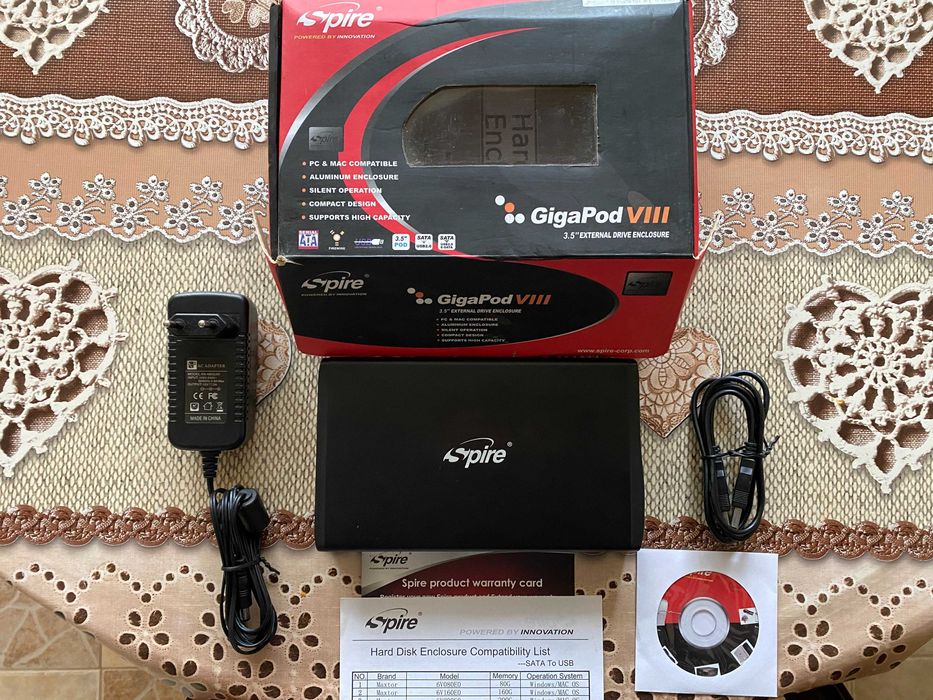 Кутия Spire GIGAPOD VIII SATA, за 3.5" SATA HDD/SSD, SATA конектори