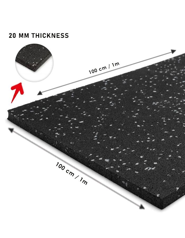 Гумена  Настилка/Каучукова Фитнес Плоча Цветни Пръски  – 100x100x2 см.