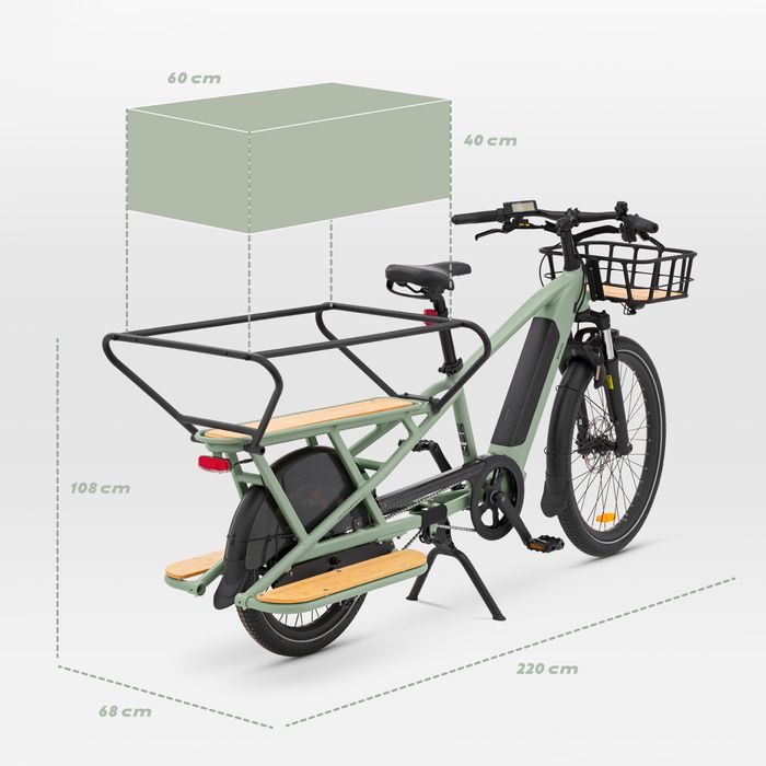 Bicicletă cargo electrică longtail - produs resigilat Decathlon