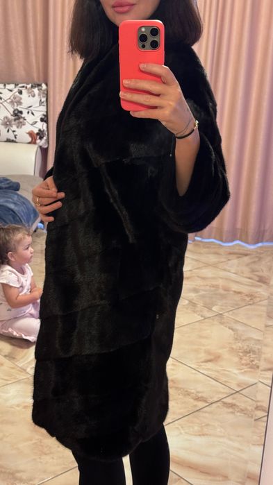 #98 Елегантно Палто от норка.Italy.Естествен косъм.S/M.