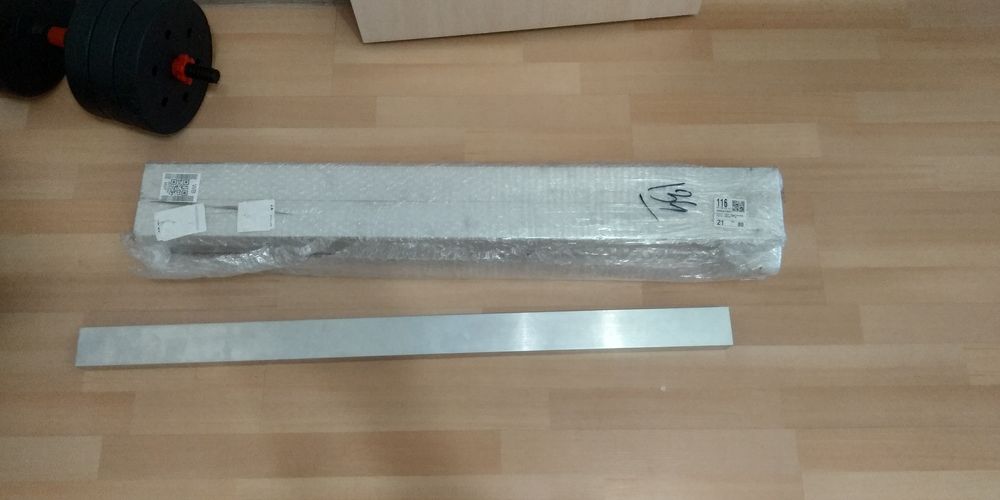 Алюминевая профильная труба 60х40  2мм стенка, 5штук по 100см.