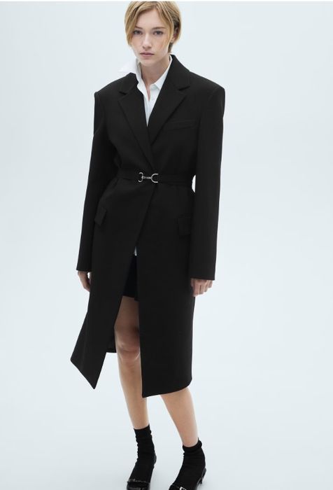 Манго дълъг блейзер-тип палто структурирано