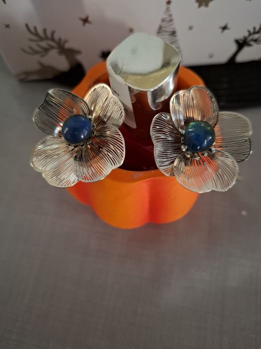 Cercei alexandrit Hong Kong placați cu argint 3 cm foarte usori