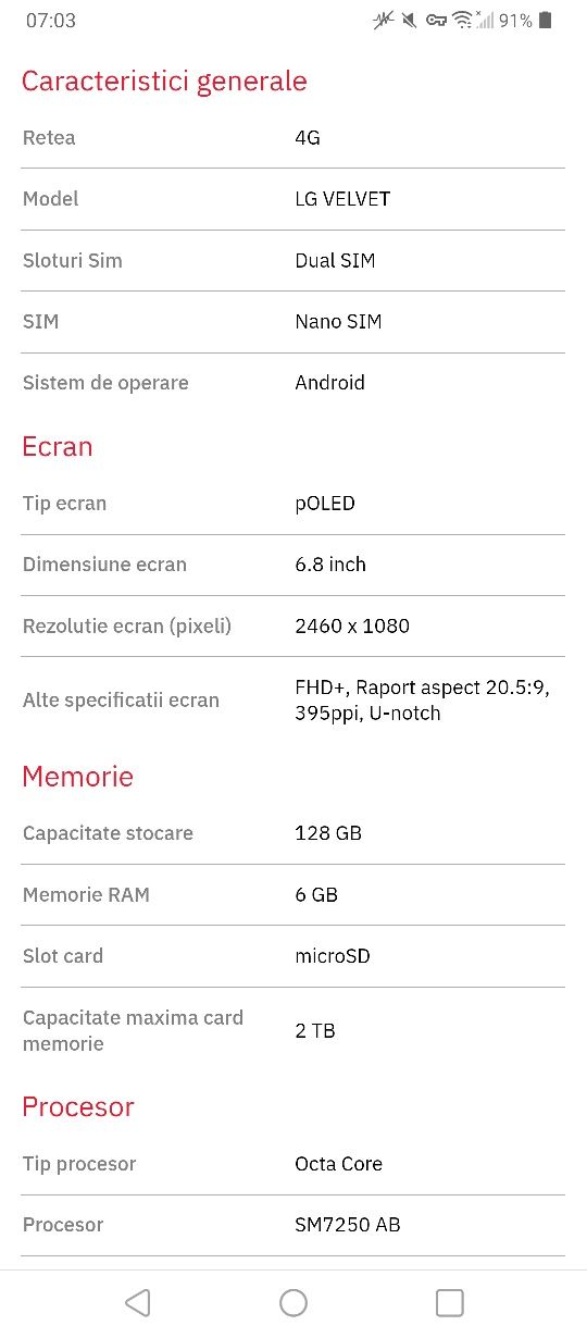 LG Velvet 4g.ca nou